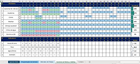 Planilha Agenda Diária e Semanal Lista de Tarefas Excel