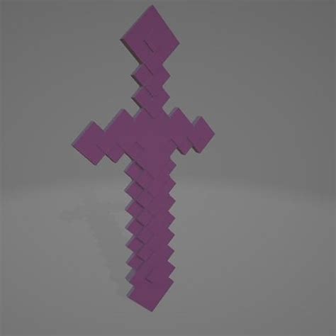 Minecraft Diamond Sword Design 3D model 3D printable | CGTrader