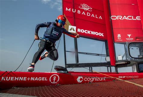 Ben Ainslie Driver Of Emirates Great Britain SailGP Team Runs Across