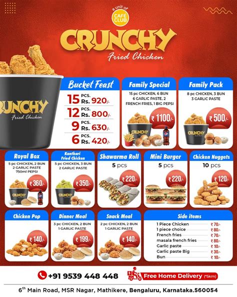 Menu At Crunchy Fried Chicken Bengaluru