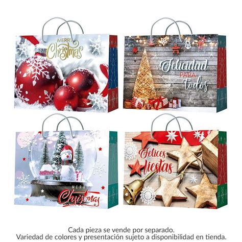 Bolsa Para Regalo Dipak Grande Navidad Horizontal Varios Modelos 1 Pza