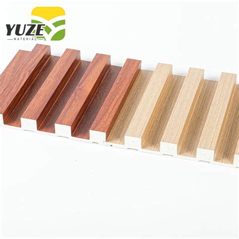 Factory Indoor Decor Wood Plastic Composite Pvc Coating Cladding Fluted