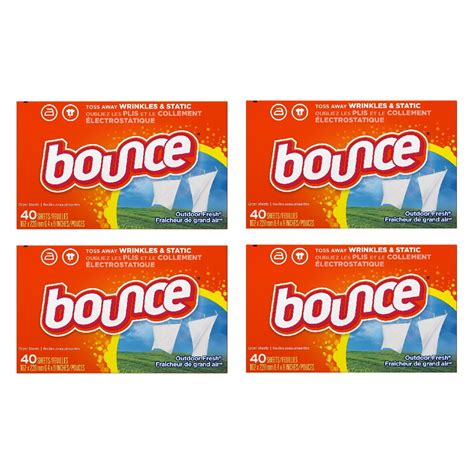 Bounce Outdoor Fresh Dryer Sheets Fabric Softener Less Wrinkles Static