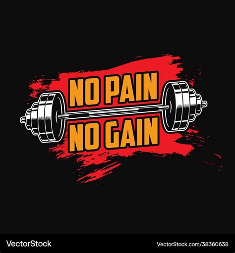 No Pain Gain T Shirt Design Royalty Free Vector Image