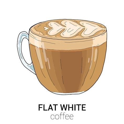 Premium Vector Flat White Coffee Colorful Vector Illustration Isolated