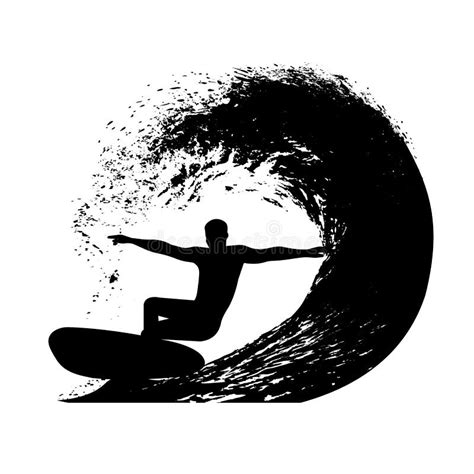 Surfer on the Wave Vector Illustration Stock Vector - Illustration of ...