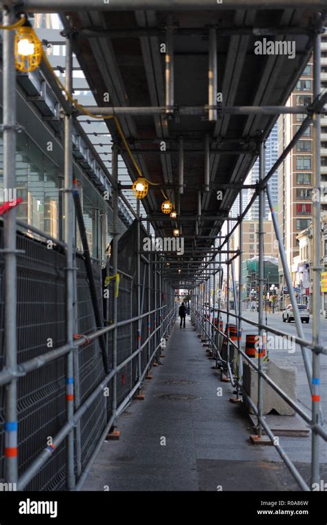 Sidewalk Shed in Downtown Toronto Stock Photo - Alamy