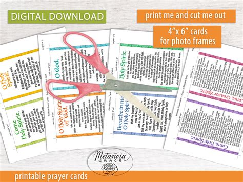 Holy Spirit Prayer Cards, Catholic Prayer Cards Printable Set, Come ...