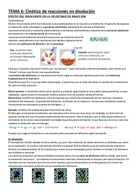 Tema Cinetica De Reacciones En Disolucion Pdf