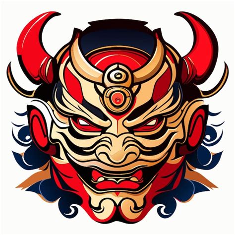 Premium Vector Japanese Oni Mask