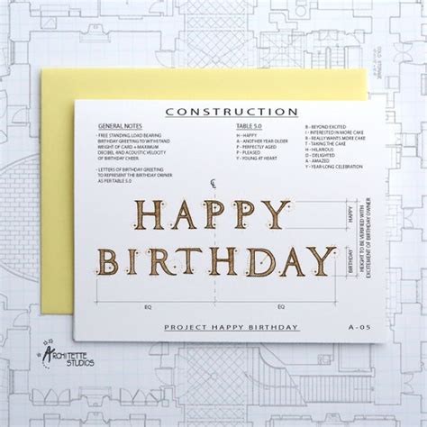 Project Happy Birthday Architecture Construction Card