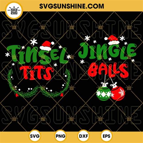 Jingle Balls Tinsel Tits Svg Bundle Funny Christmas Couples Svg