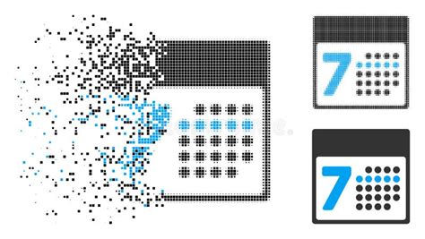 Icono De Semitono Punteado Disperso De La Semana De Calendario