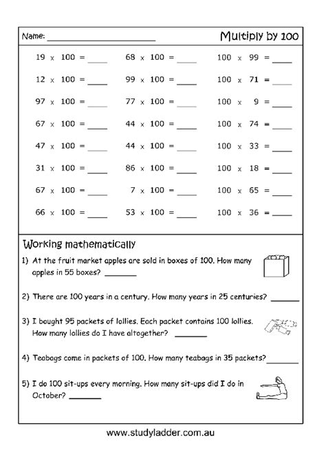 Multiplying By Multiples Of Worksheet Multiples Multiply