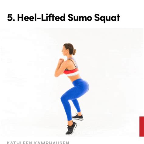 Heel Lifted Sumo Squat By Jen F Exercise How To Skimble