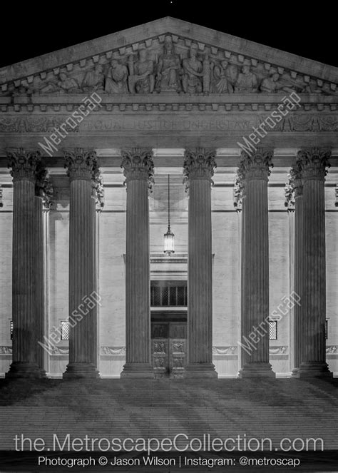 The United States Supreme Court at Night black and white Photography