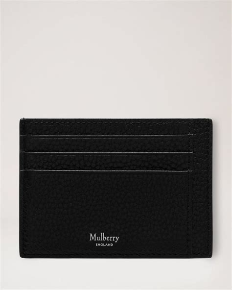 Card Holder Black Natural Grain Leather Men Mulberry