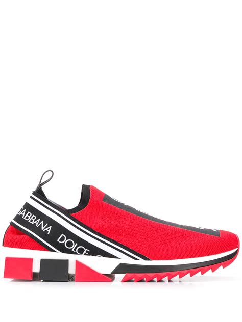 Dolce And Gabbana Tenis Sorrento Con Logo Estampado Rojo Farfetch Co