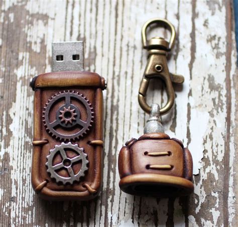 Steampunk USB Flash drive keychain | Keychain, Usb, Usb flash drive