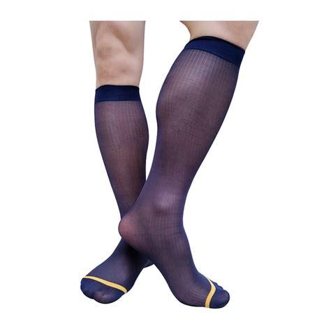 Striped Knee High Dress Socks Men S Lingerie Free Shipping