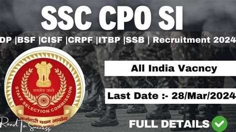 SSC CPO SI Recruitment 2024 CAPF Delhi Police Sub Inspector Total