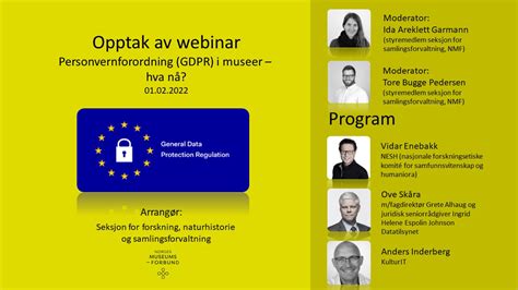 Opptak Og Presentasjoner Fra Webinar Personvernforordning GDPR Hva