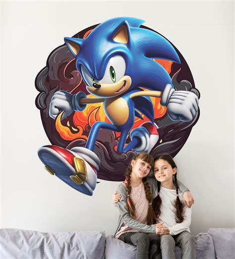 Peel And Stick Super Sonic Wall Decal Sonic The Hedgehog Wall Sticker