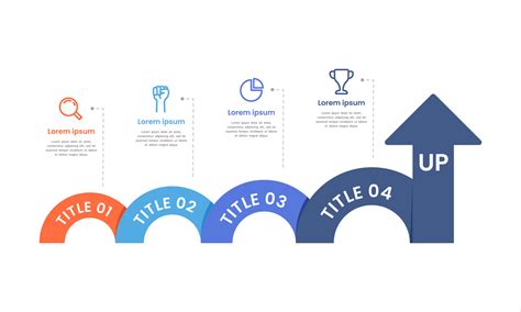 Infographic Growth Report Template 4 Steps Curve Style 11190417 Vector