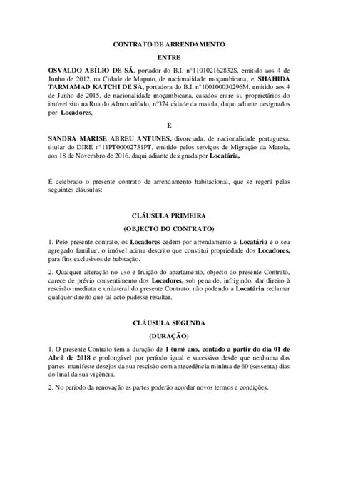 Contrato De Arrendamento De Terreno