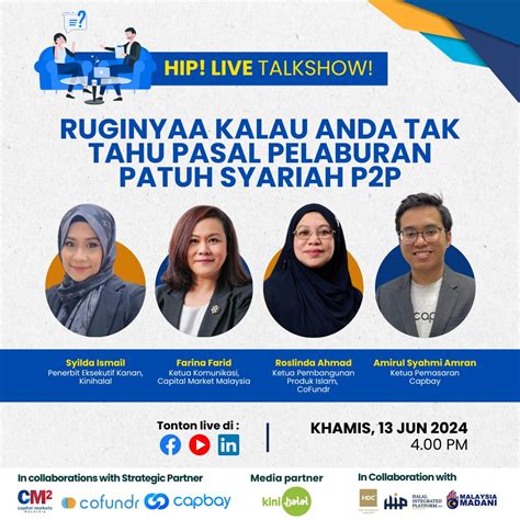 HIP Live Talkshow Pelaburan Patuh Syariah P2P 13 Jun 2024