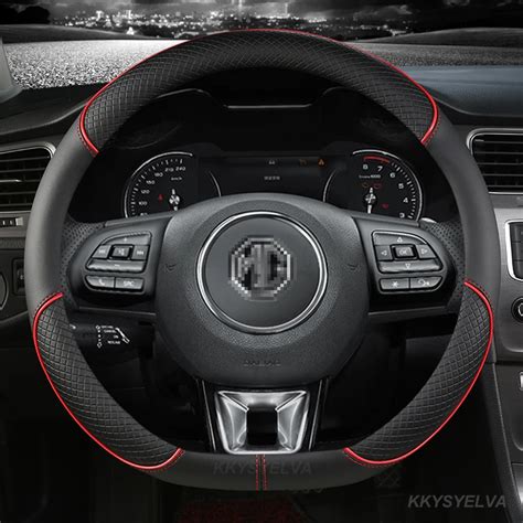 Microfiber Leather Car Steering Wheel Cover 38cm 15 For MG 3 5 6 HS ZS