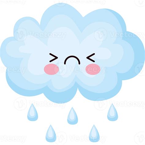 Kawaii Cloud With Rain 24599747 Png