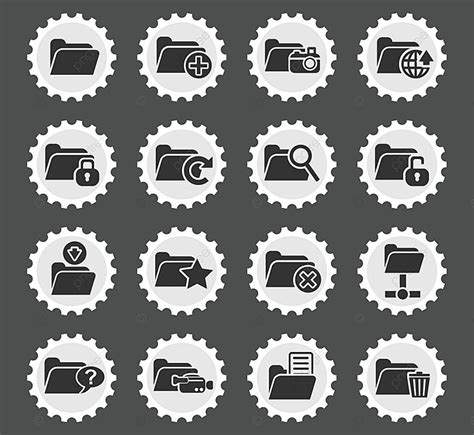 Conjunto De Iconos De Carpeta Video Documento Abierto Vector PNG