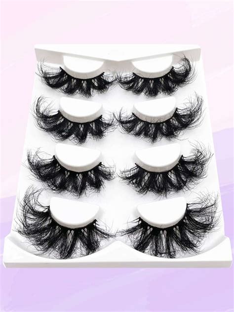 Asiteo Pairs Pack Thick Curly Fluffy Volume False Eyelashes Mink