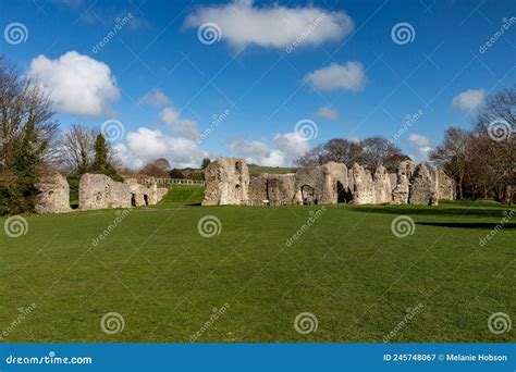 A View of Lewes Priory in the Spring Sunshine Stock Image - Image of ...