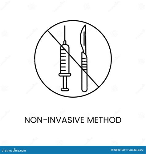 Non Invasive Method Of Line Icon Vector Illustration Of A Crossed Out