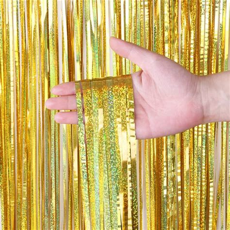 1m2m Laser Curtain Foil Tinsel Party Curtains Decoration Metallic