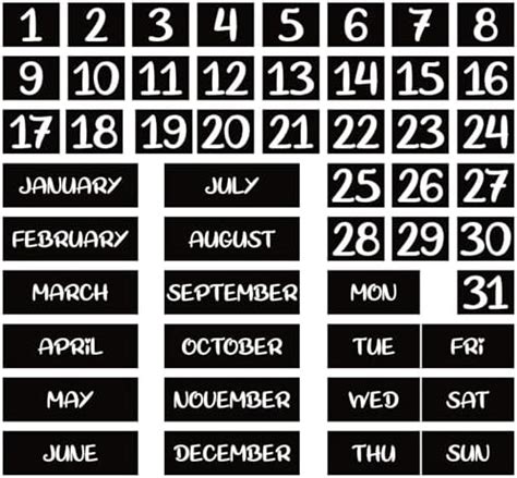 Amazon 50Pack Magnetic Fridge Calendar Magnetic Days Of The Week