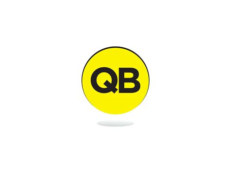 minimalist qb letter logo circle unique qb logo icon vector