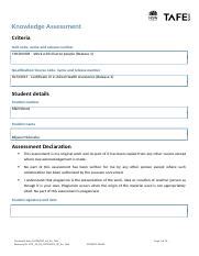 CHCDIV001 AE Kn 1of2 3 Docx Knowledge Assessment Criteria Unit Code