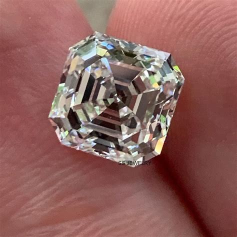 Asscher Cut Colorless Moissanite Stone For Semi Mount Wedding Etsy