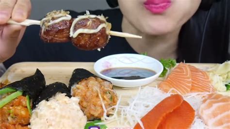 Sas Asmr Bites Only Sushi Cones Salmon Sashimi Asmr Youtube