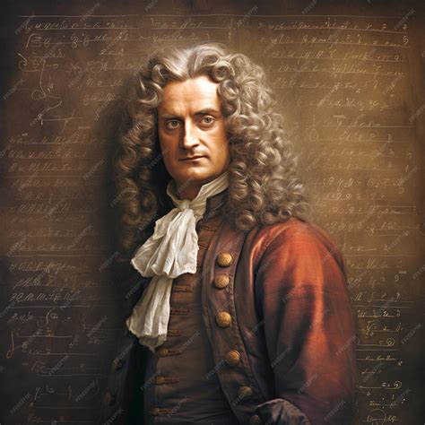 premium ai image isaac newton portrait physics formulas  mechanic