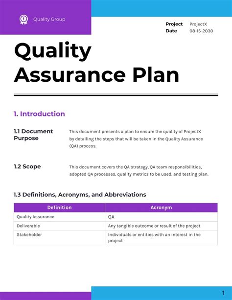 Quality Assurance Plan Template Venngage