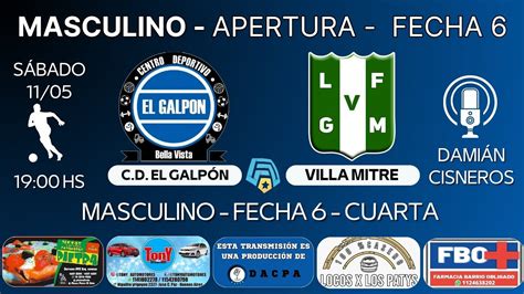 Masculino Apertura Fecha 6 El Galpon V Mitre CUARTA YouTube