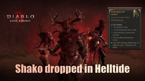 Harlequin Crest Shako Drop In Helltide Diablo Season Youtube