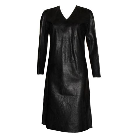 Rare Gucci By Tom Ford Ss 2000 Crinkled Black Leather Dress Gown 38 For Sale At 1stdibs