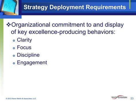 Strategy Deployment Accelerating Improvement Through Focus And Alignment