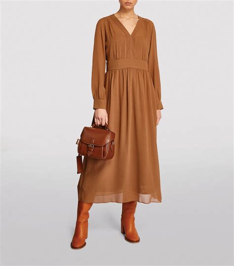 Max Mara Silk Georgette Midi Dress Harrods Us