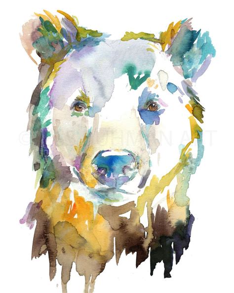 Bear By Jessica Buhman Print Of Original Watercolor Painting 8 X 10